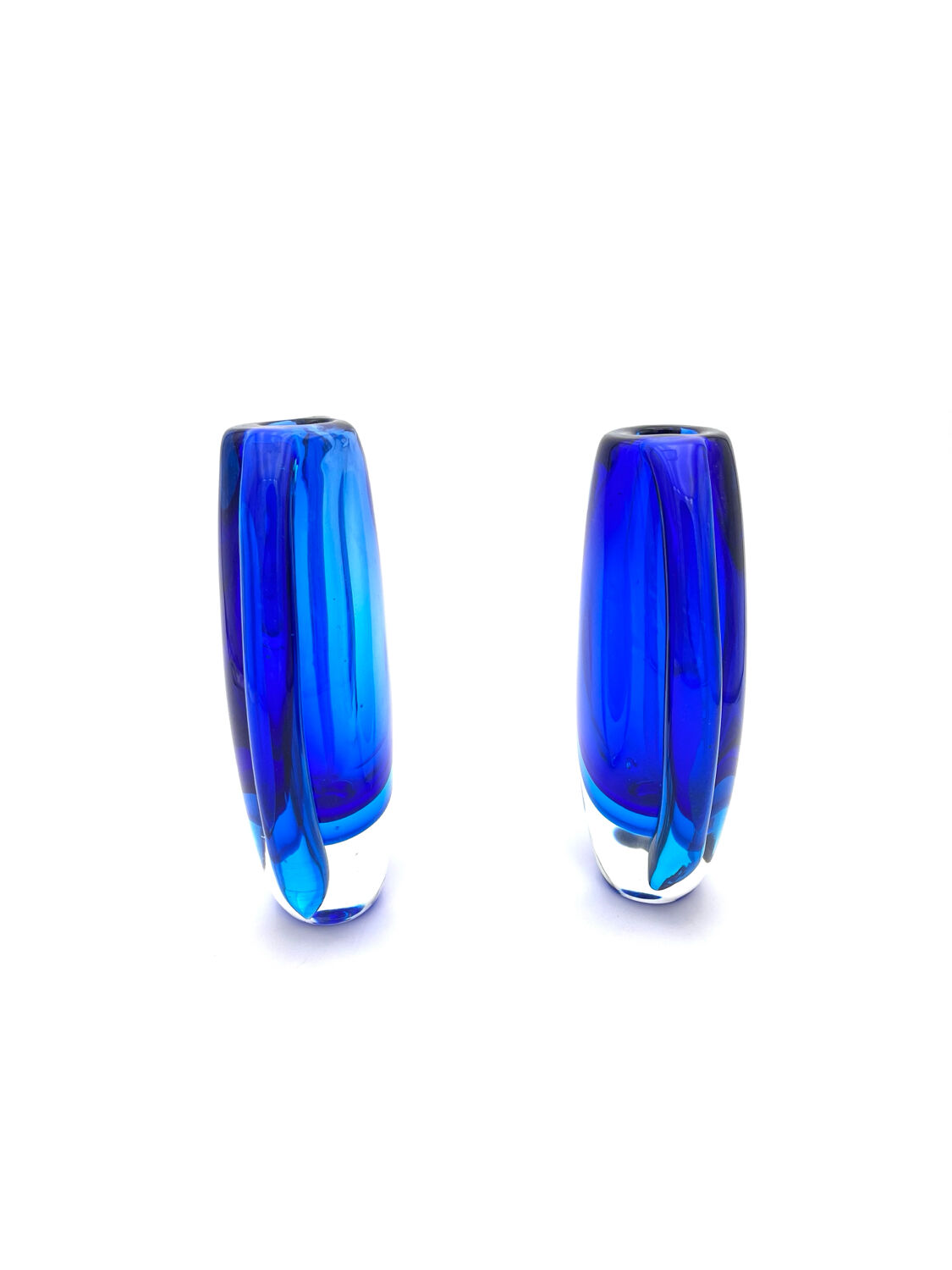 Pair of Murano Sommerso Multilayer Vases - Gallery Condition - Flávio Poli
