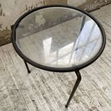 1950s metal and glass nesting coffee tables