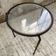 50s metal and glass nesting coffee tables