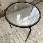 Tables basses gigogne métal et verre années 50
