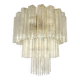 Italian luxury chandelier “Tronchi” Murano glass ceiling light in the Venini style.