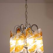 Italian Design "Twisters" Round Chandelier by Mazzega, 1970