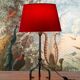 Lampe de table tripode en fer forgé