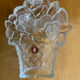 Old walther-glas pocket video vintage moulded crystal rose basket