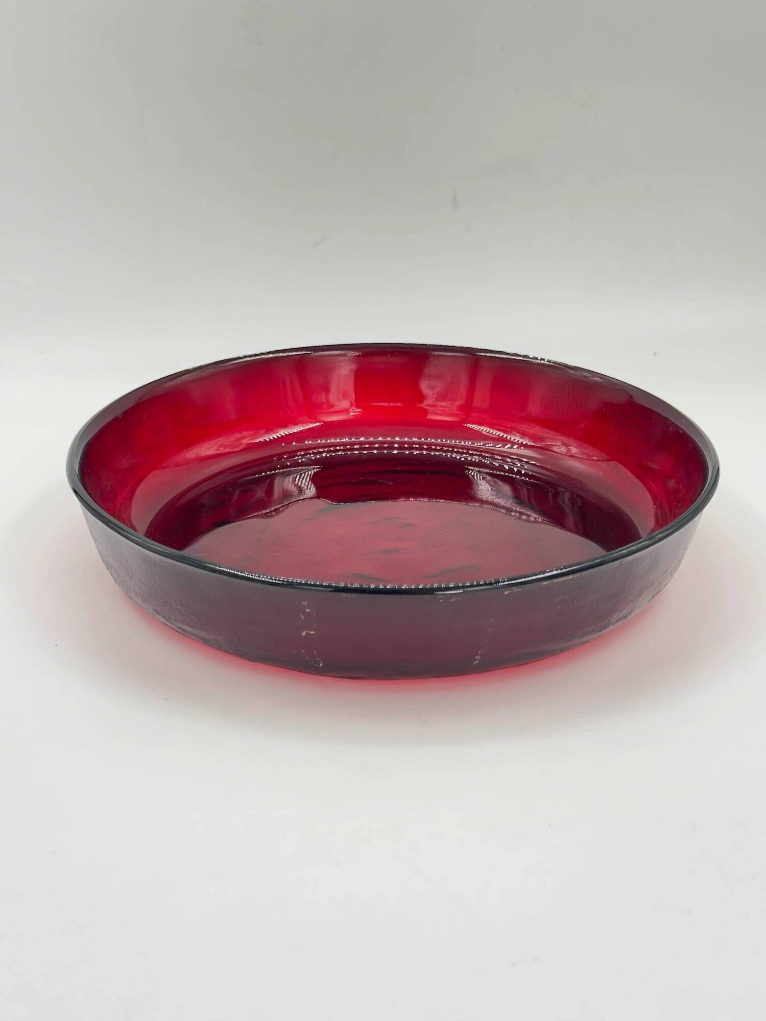 Vintage ruby red pressed glass bowl
