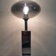 Chrome base lamp Transparent silver glass lampshade 1980 vintage