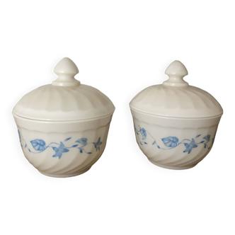 Set of two vintage Arcopal Codec sugar bowls / candy boxes