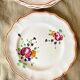 Table service with painted flowers Faïencerie de Longchamp Monaco 1960s
