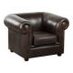 Luxury brown cow leather Chesterfield armchair with a timeless English look