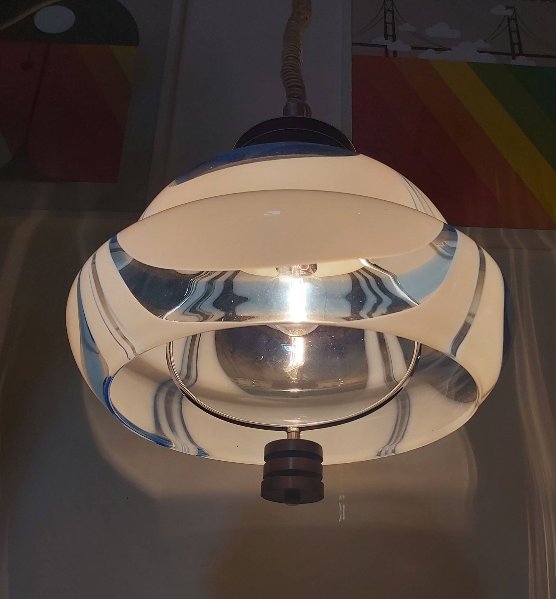 Lampe à suspension, Murano, années 1970.