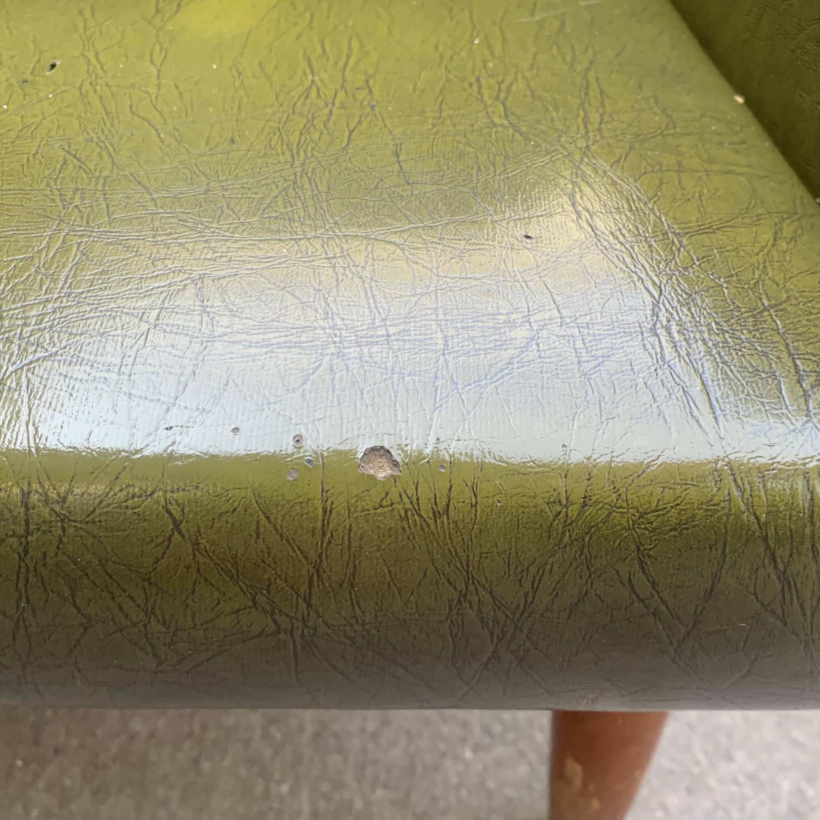 Vintage children's armchair in green skai