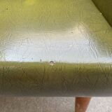 Vintage children's armchair in green skai