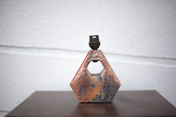 Lampe vintage, lampe grès cristallisé, lampe à poser, lampe de chevet, art déco, poterie, 50's