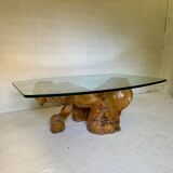 Table basse brutaliste du sculpteur Jean Yves Le Guyader