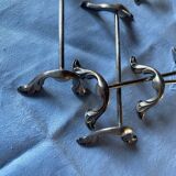 6 porte-couteaux anciens en métal argenté