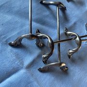 6 porte-couteaux anciens en métal argenté