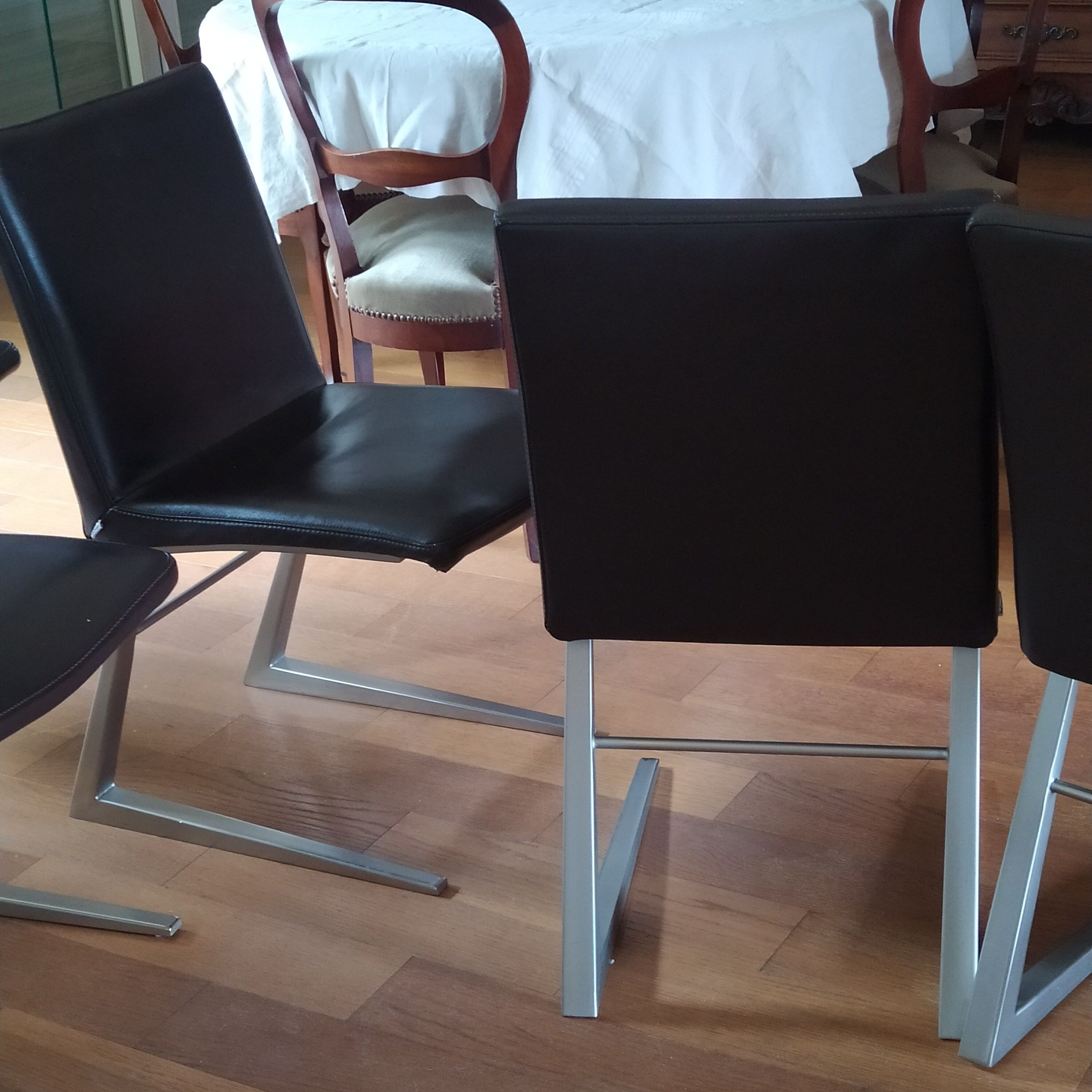 6 leather chairs mariposa deluxe boconcept | Selency