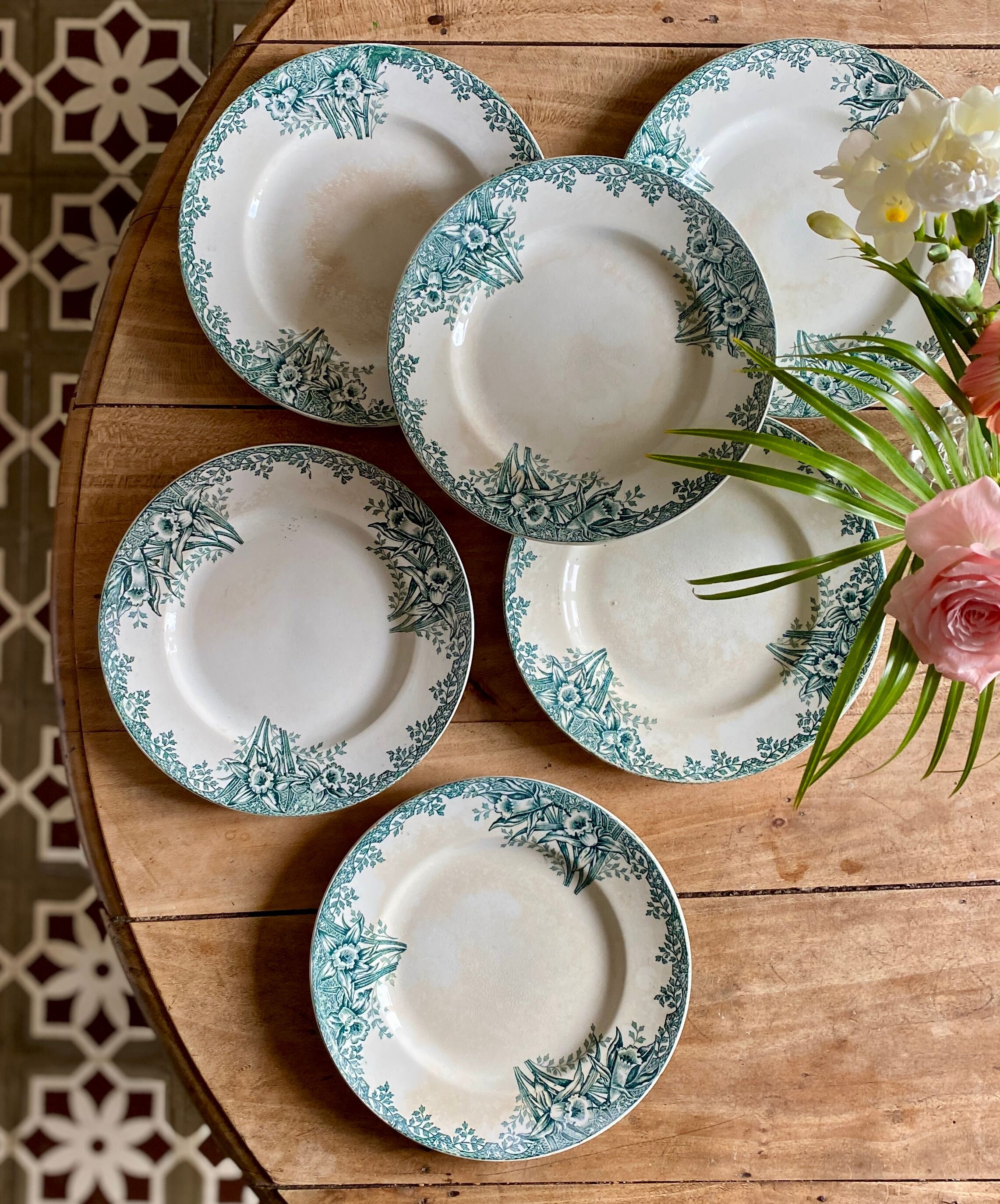 Set of 6 flat plates in iron earth (LOT 5)