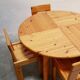 Vintage stretch dining table and 4 chairs by S. Coppola for Roche Bobois