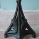 Art Nouveau pair of andirons in cast iron in the style of Hector Guimard, decor.