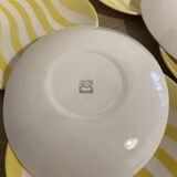 Manufacture de salin 6 yellow oval flat plates with zebra pattern