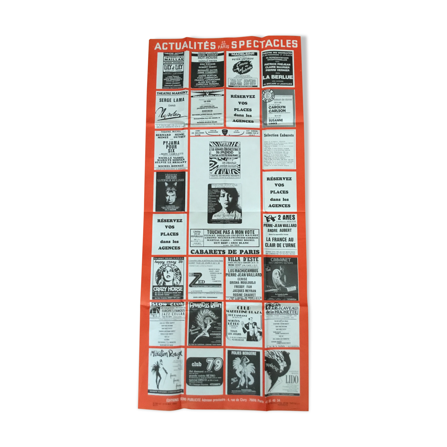 Vintage poster of Parisian shows