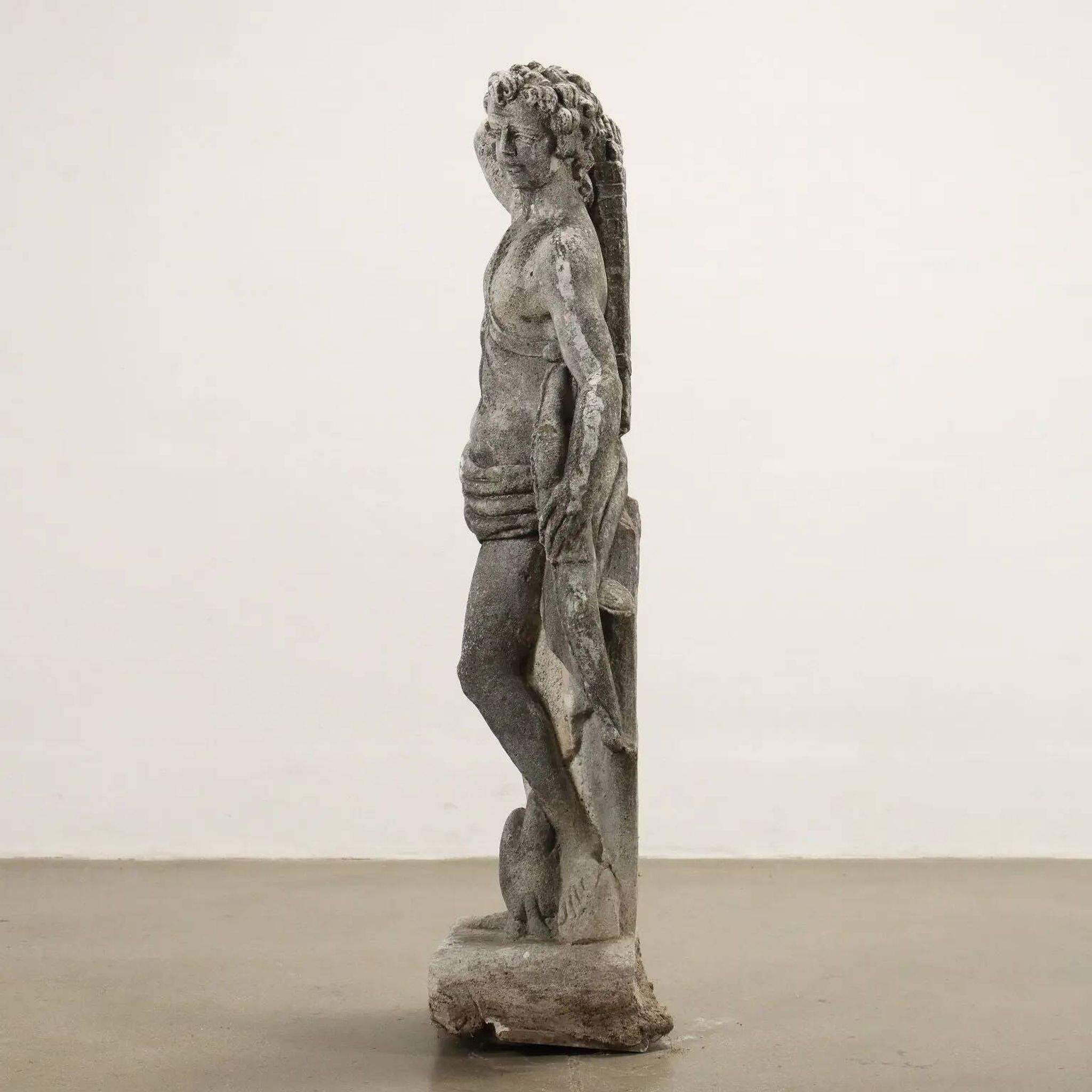 Ancient garden sculpture in terracotta Apollo Italy 20th Century