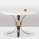 White marble and chrome and gold metal table. 1970s.
