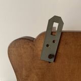 Old large Art Deco wooden coat rack with mirror