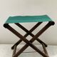 Folding stool, wood and canvas seat