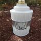 Vintage globe pendant light in molded glass.