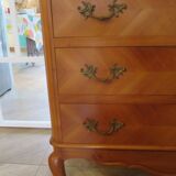 Commode 3 tiroirs style Louis XV en bois massif