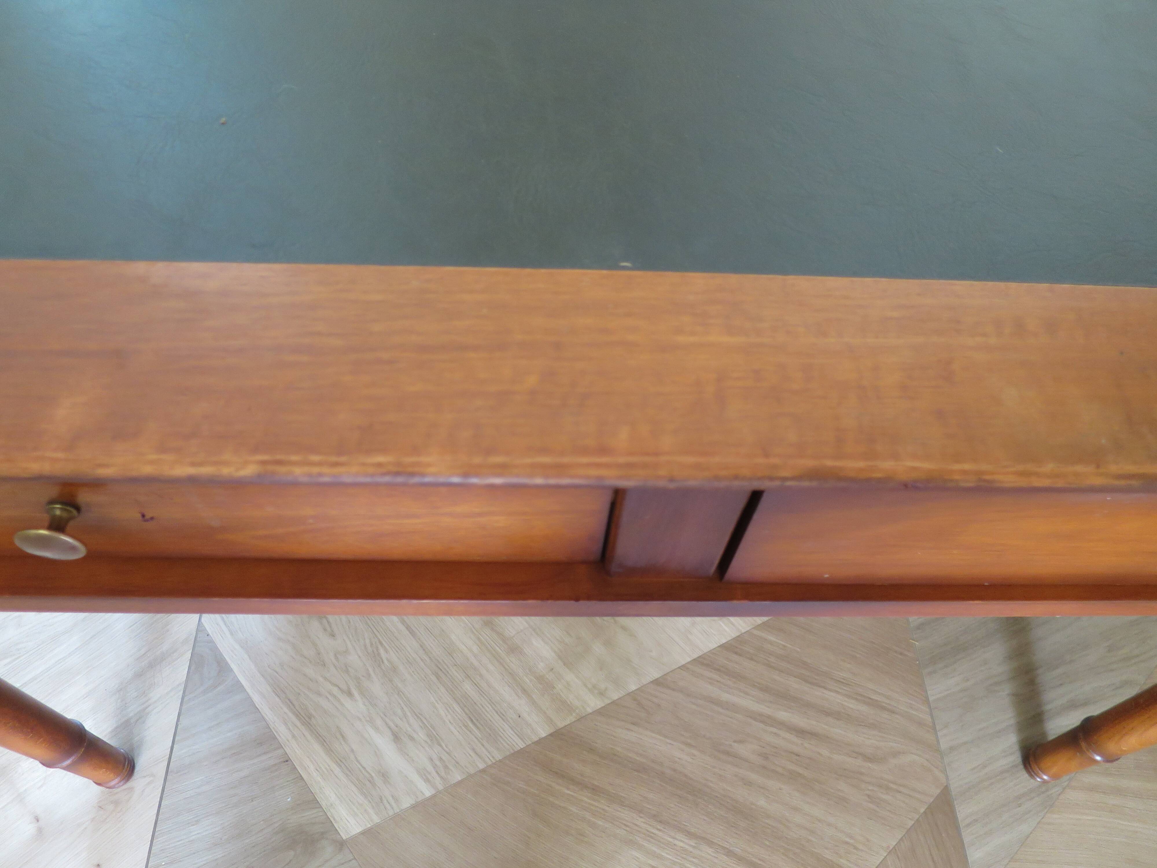 minister's desk - 2 drawers - solid wood - faux leather writing pad - Louis Philippe
