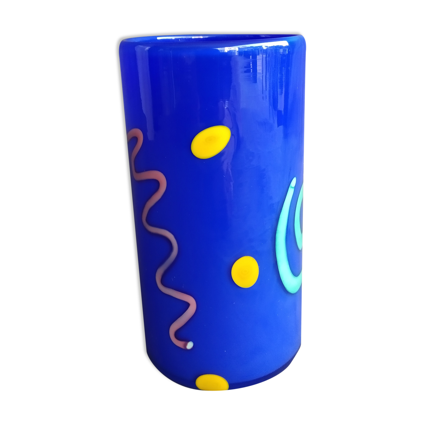 signed 80s murano glass vase