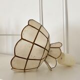 Vintage mother-of-pearl and brass pendant lamp