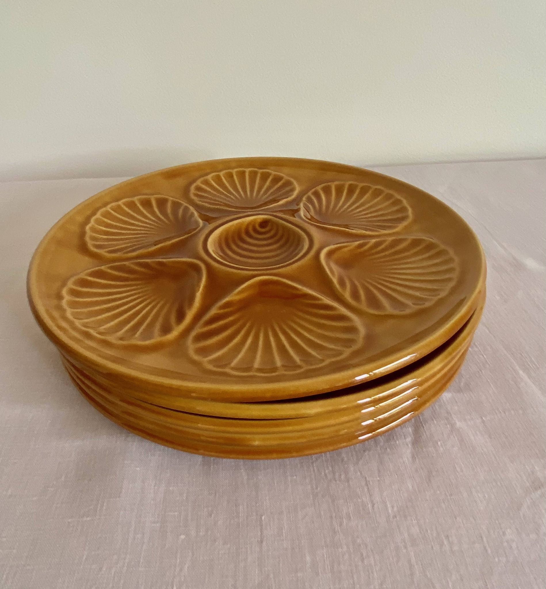 5 assiettes à coquillages vintage