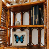 Vintage rattan wall shelf