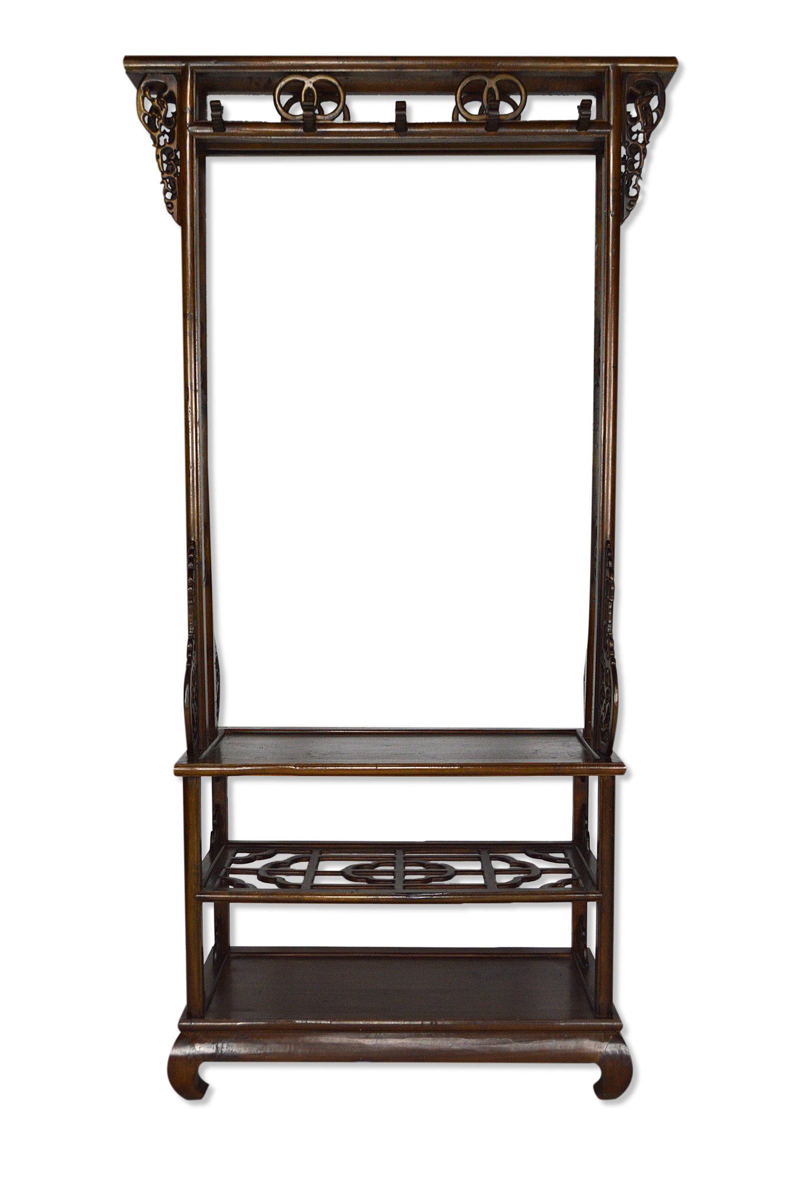 Wardrobe with Asian coat made of wood carved with dragons