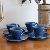 4 cups and saucers midnight blue workshop Vallauris