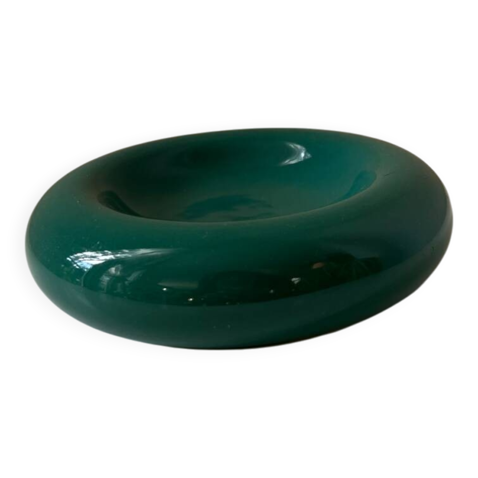 Cendrier vide poche rond vert François Chatain France 1980