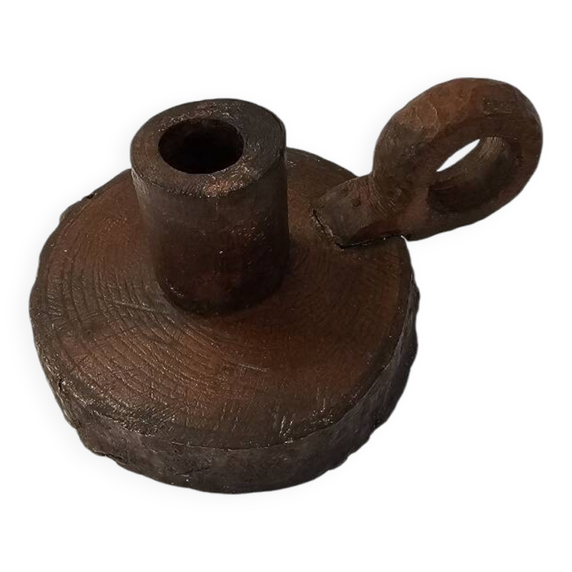 Brutalist wooden candle holder