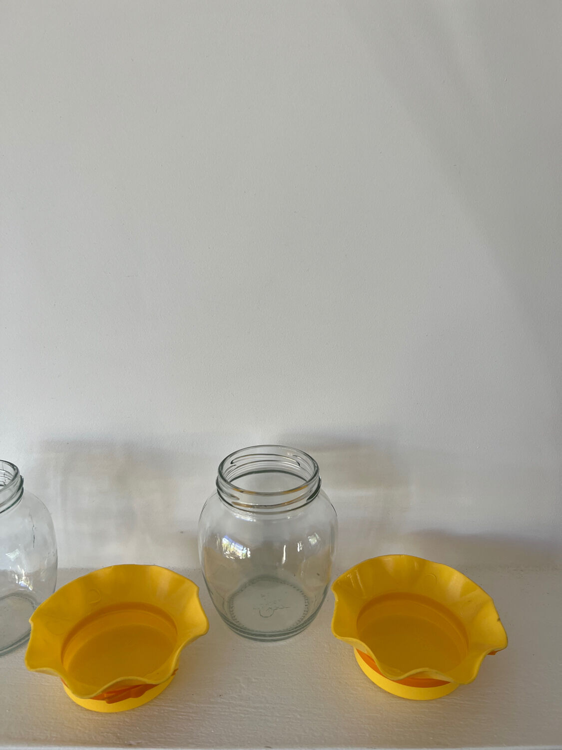 Vintage orange seventies jam jars