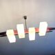 Lunel chandelier brass and rosewood