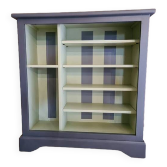 Vintage cabinet, gray and green storage cabinet