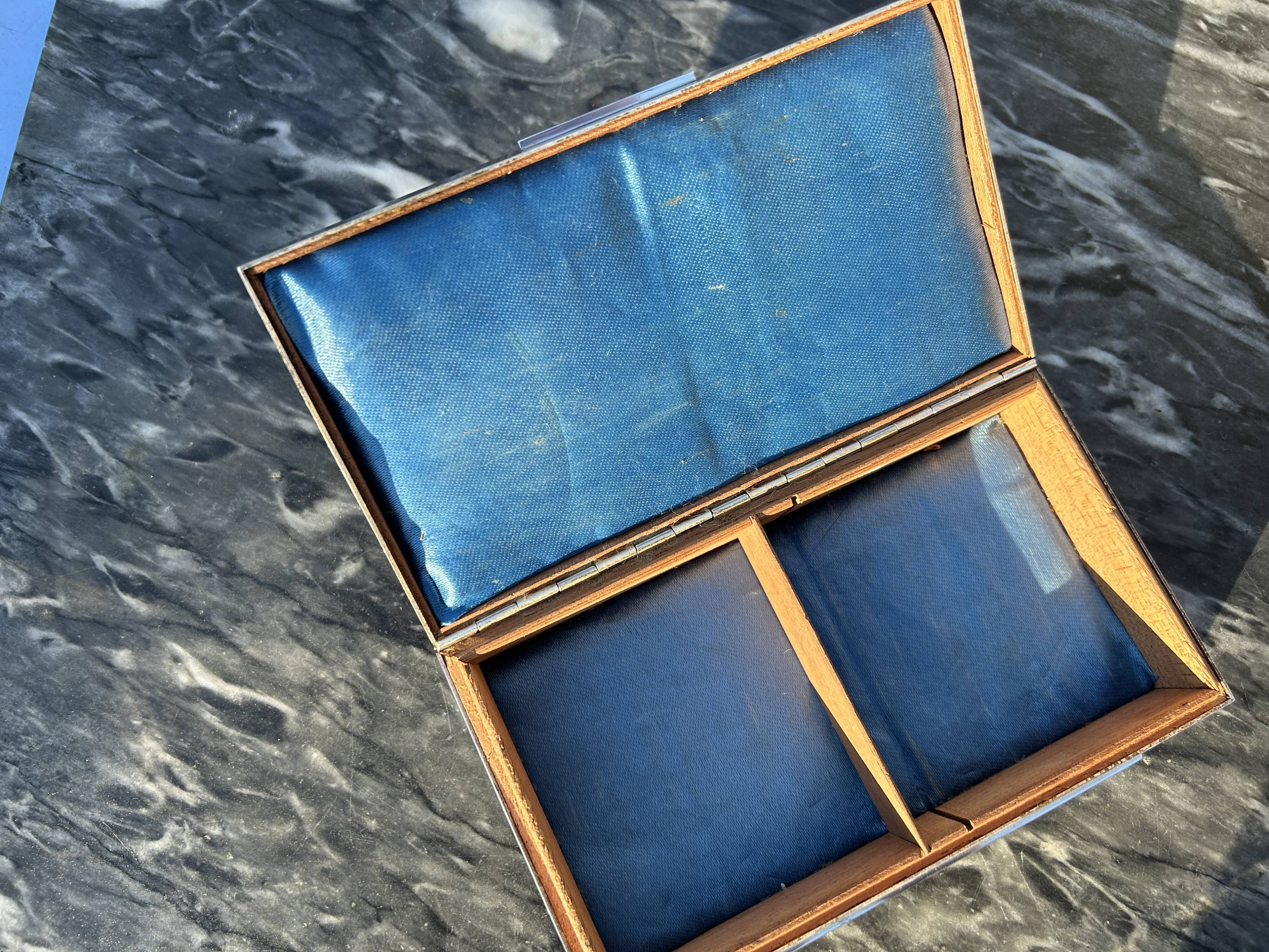 Air France silver metal box