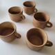 Lot 5 tasses à café et sous tasses en grès