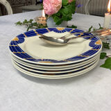 6 Vintage flat plates made in france Badonviller