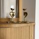 Pair of vintage brass snake candlesticks