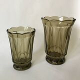 Large smoked glass vase from the 70s