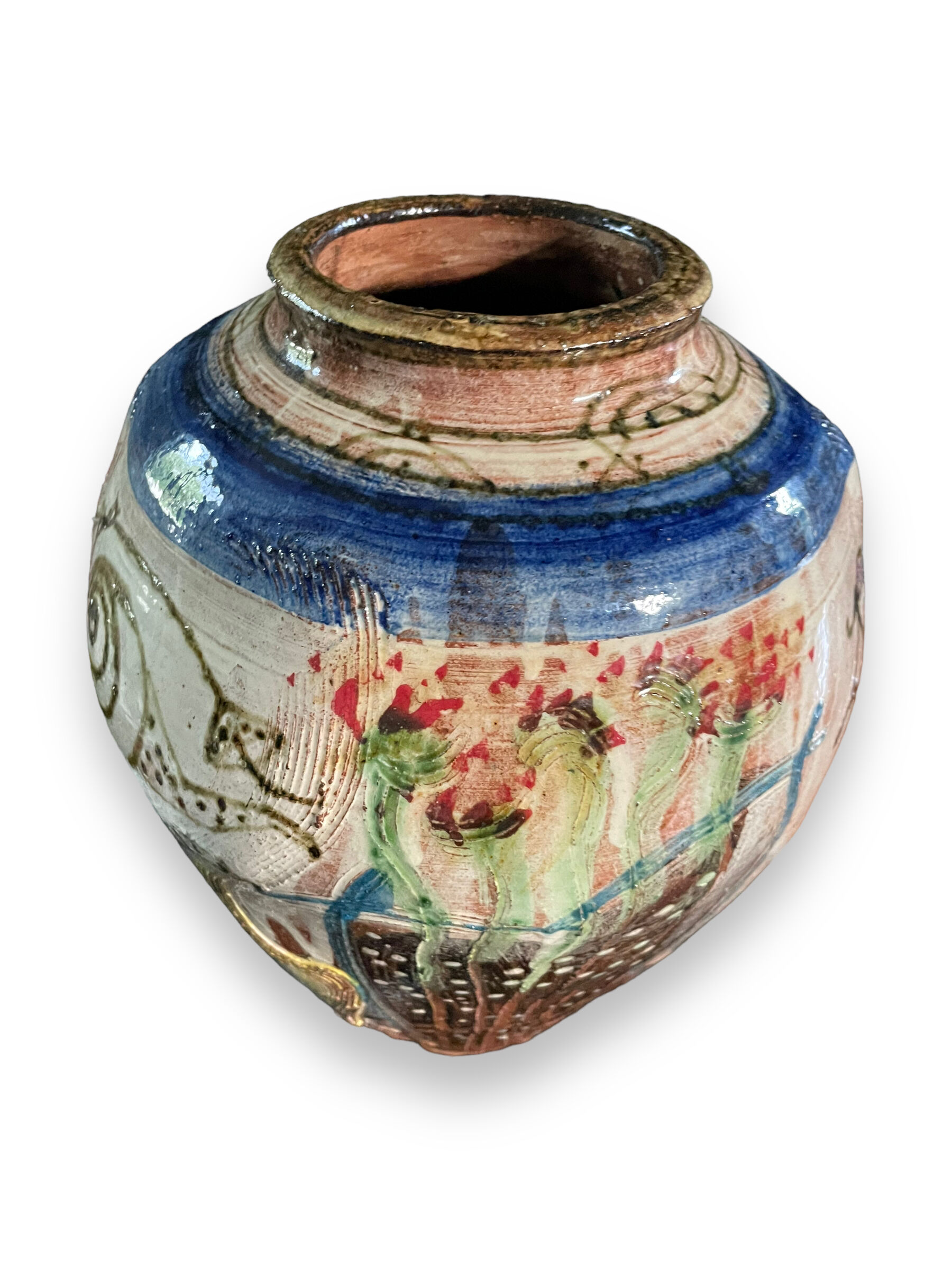 Glazed terracotta vase thierry basile